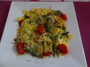 spaghettis omelette  et ses petits légumes 2